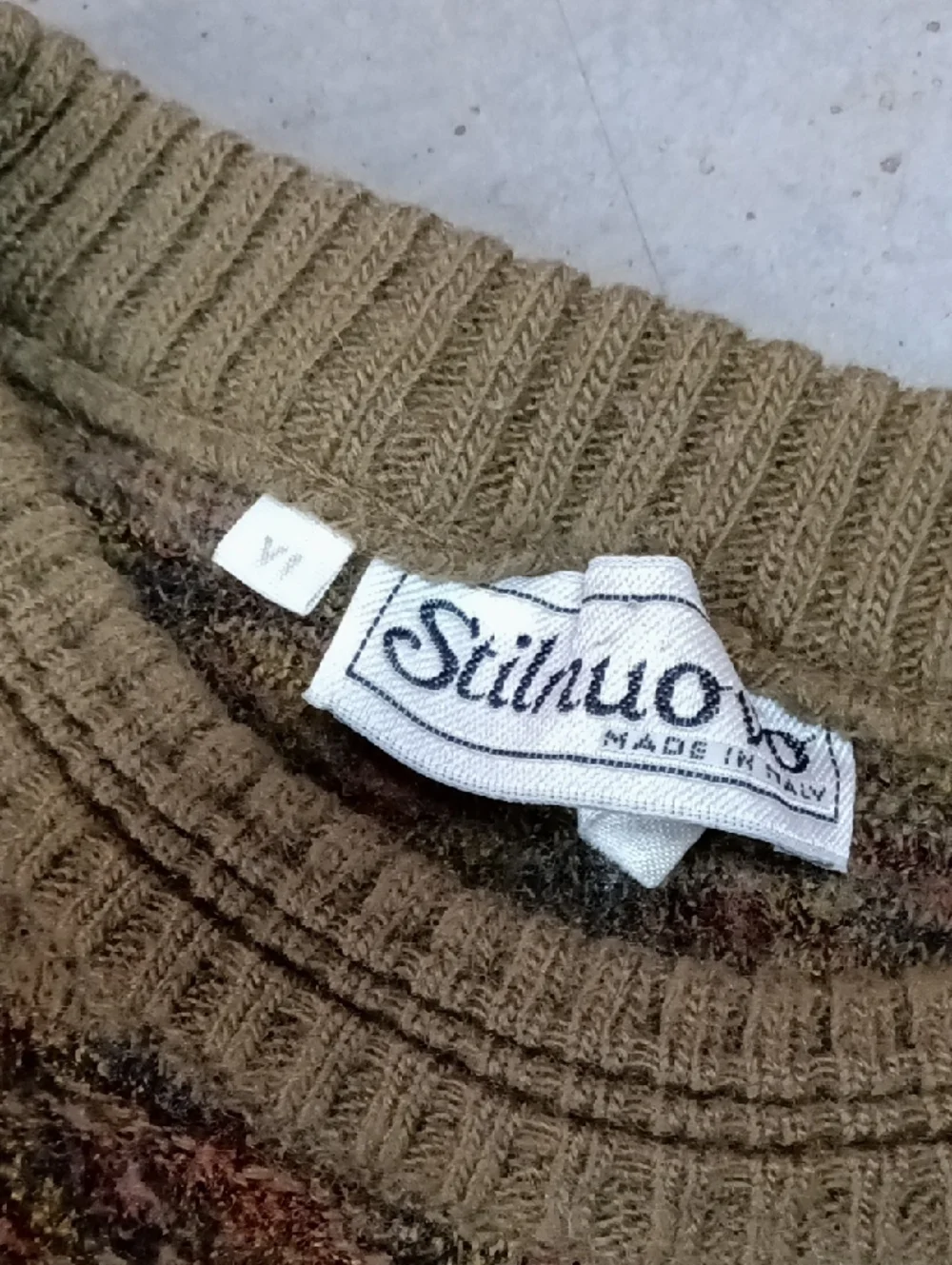 Stilnuovo Vintage Italian Intarsia  Crewneck Sweater Stripe Size XL